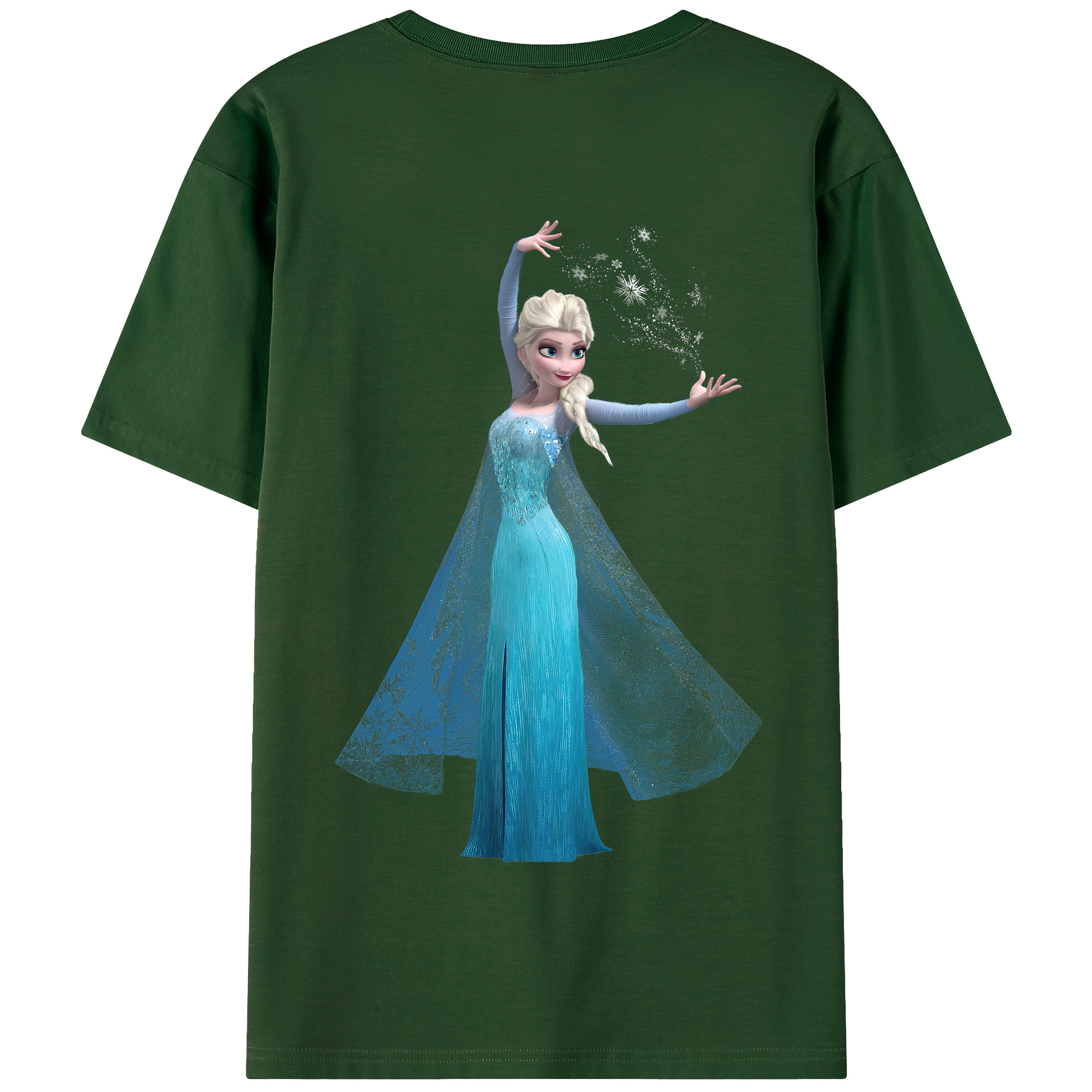 （画像用） アナと雪の女王 アンナ エルサ Frozen Anna Elsa 綿100％半袖Tシャツ（背面プリント）
